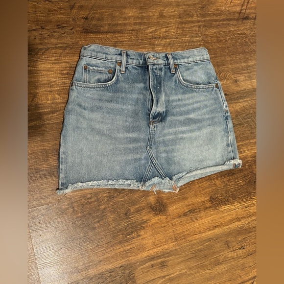 Agolde Denim Mini Skirt size 29 women’s  button fly summer 90’s pop princess - Picture 2 of 10